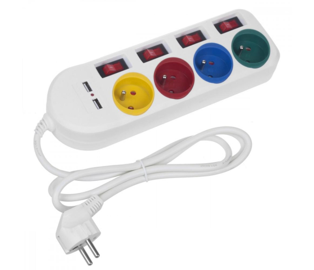 Maclean 4 gniazda + 2xUSB przedłużacz MCE229W Biała - 1376945 - zdjęcie 2